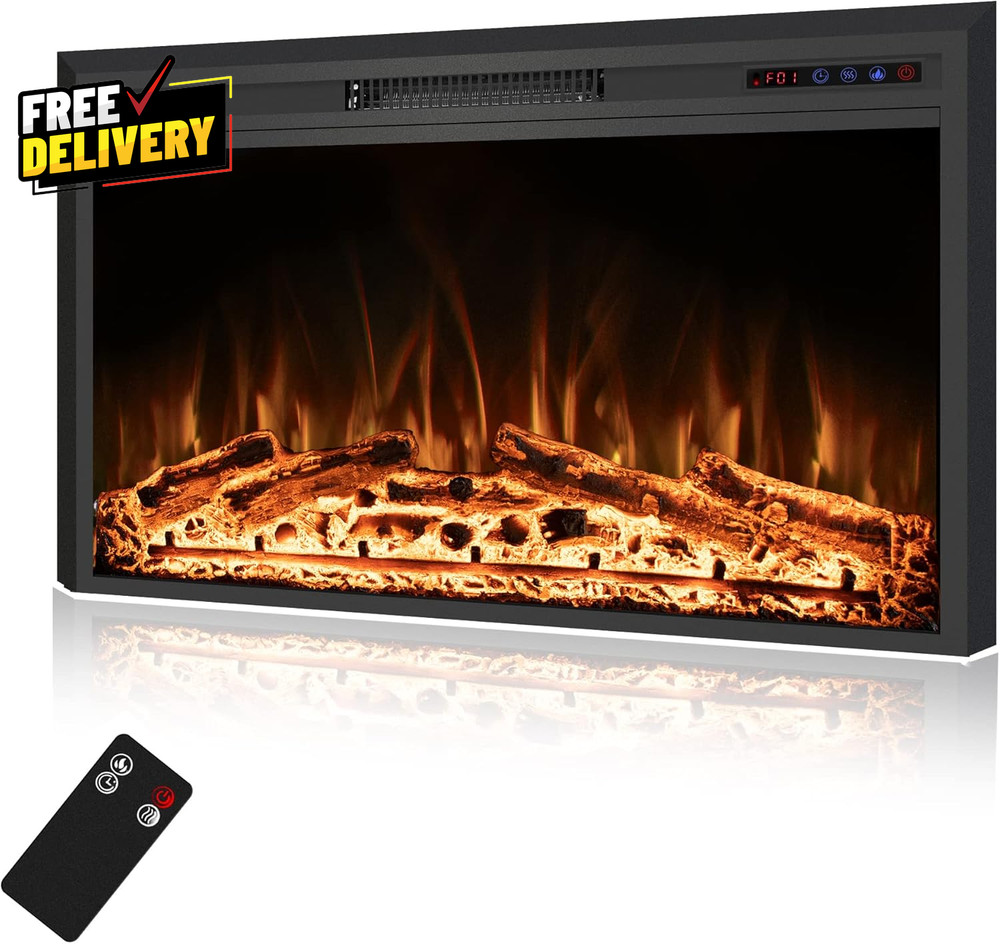 40 Width Electric Fireplace Inserts with Adjustable Flame Colors Fireplace Heate