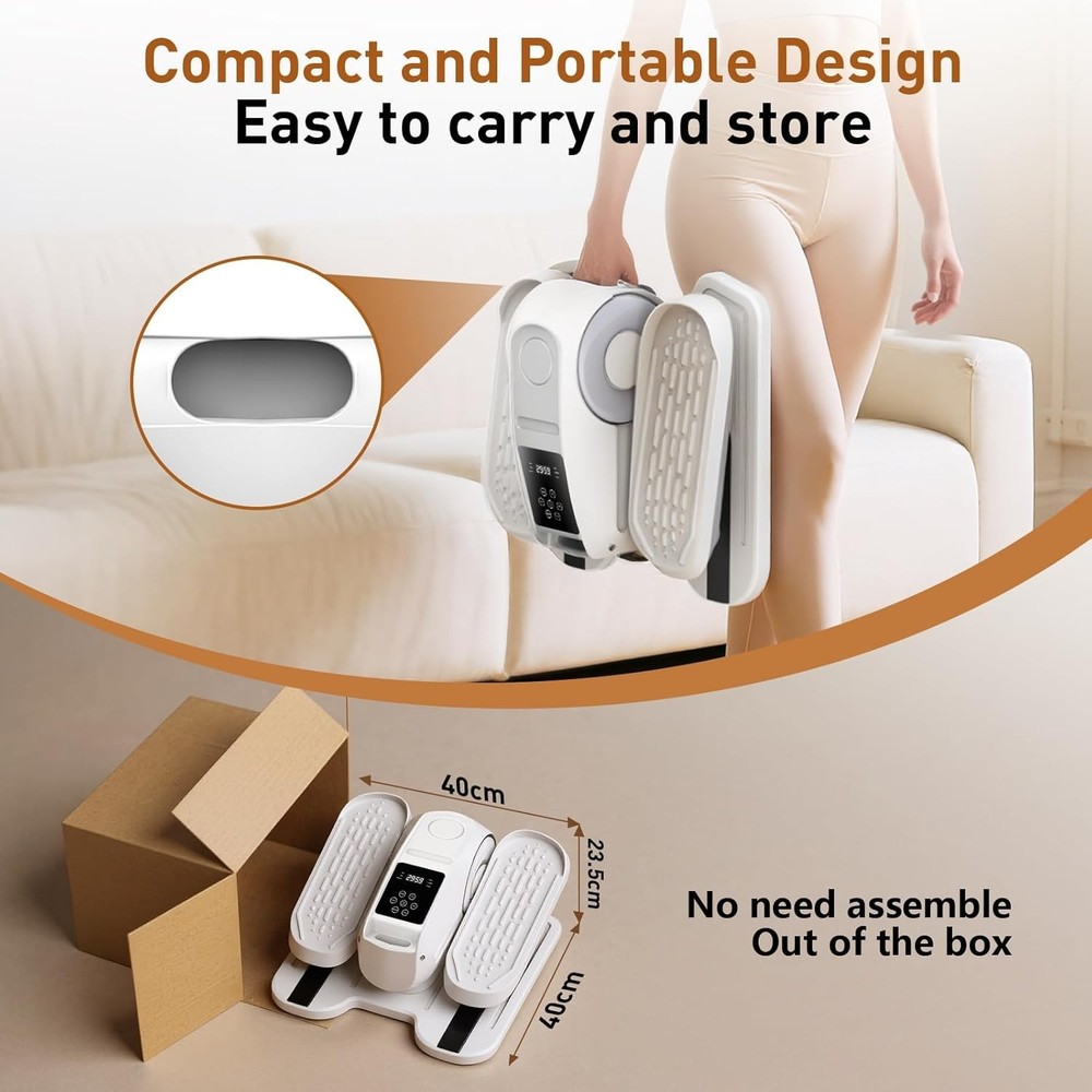 Under Desk Elliptical Exercise Machine 12 Speeds Leg Exerciser While Sitting