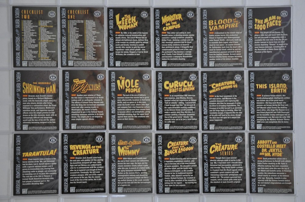 Universal Monsters Silver Screen Base Card Set 90 Cards