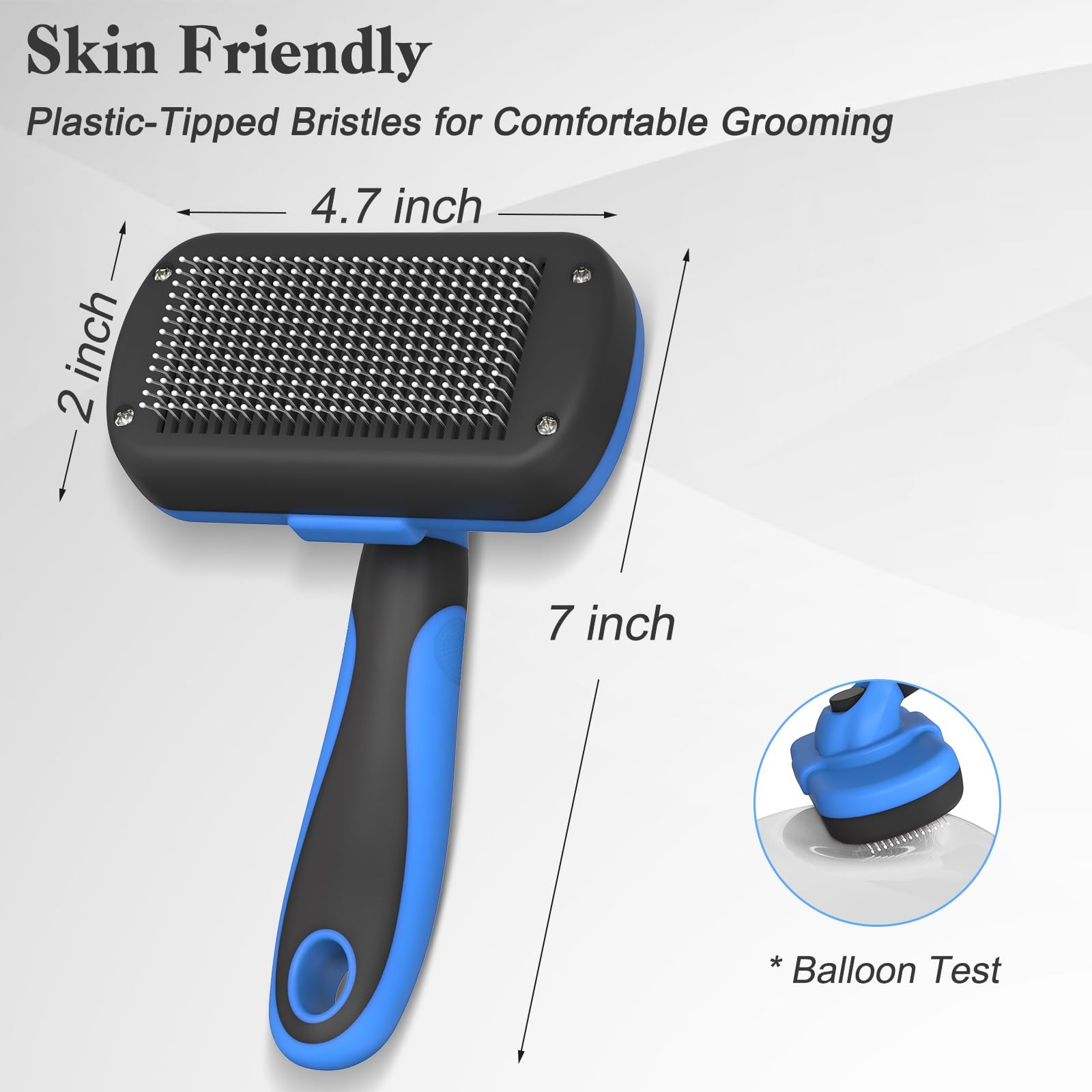 Swihauk Self Cleaning Slicker Brush - Skin Friendly Deshedding Large, Blue