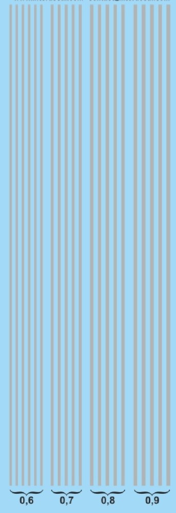 Stripes Silver 0.6-0.9 mm 1:32 Decal Decals