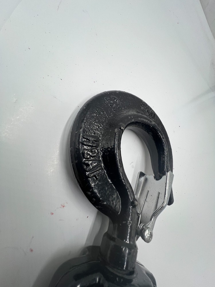 H2A Bottom Shipyard Hook with Safety Latch 1 1/2T Work Load Limit Black
