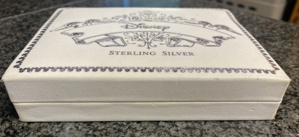 White Disney Sterling Silver Empty Box Metallic Silver Design