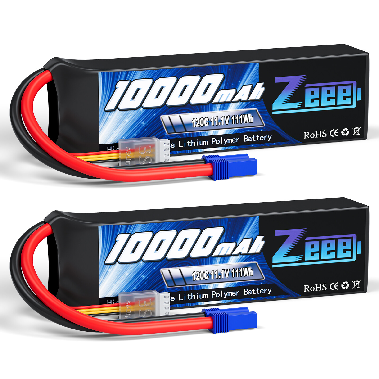 2x Zeee 3S Lipo Battery 10000mAh 11.1V 120C EC5 for RC Car Truck Tank Racing