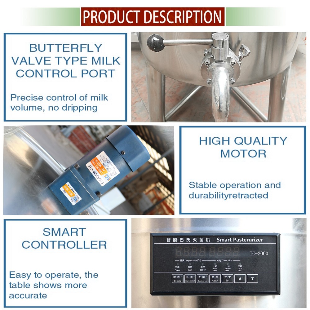 150L Commercial Pasteurization Machine Pasteurizer for Milk Juice Sterilization