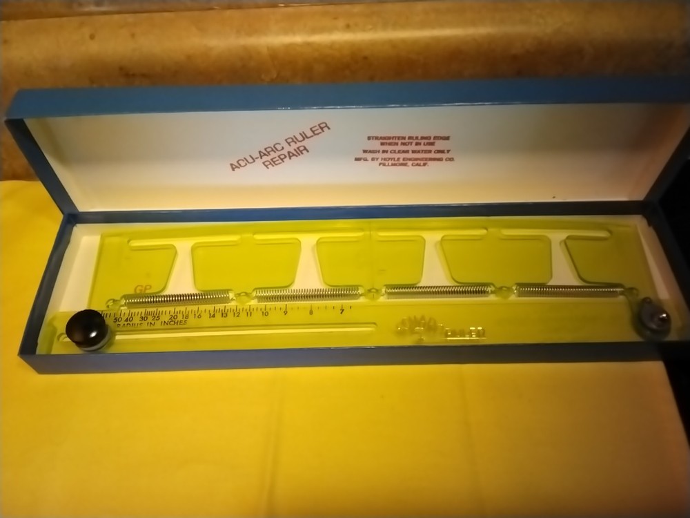 ACU-ARC Adjustable Radius Ruler Drafting Tool In Box Vintage By Hoyle