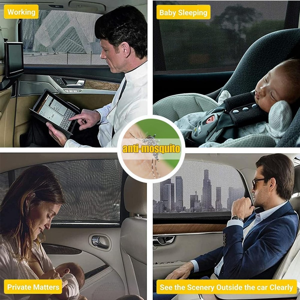 Car Window Shade, 4 Pcs Auto Side Front Rear Window Size: Car Front&Back 4Pcs
