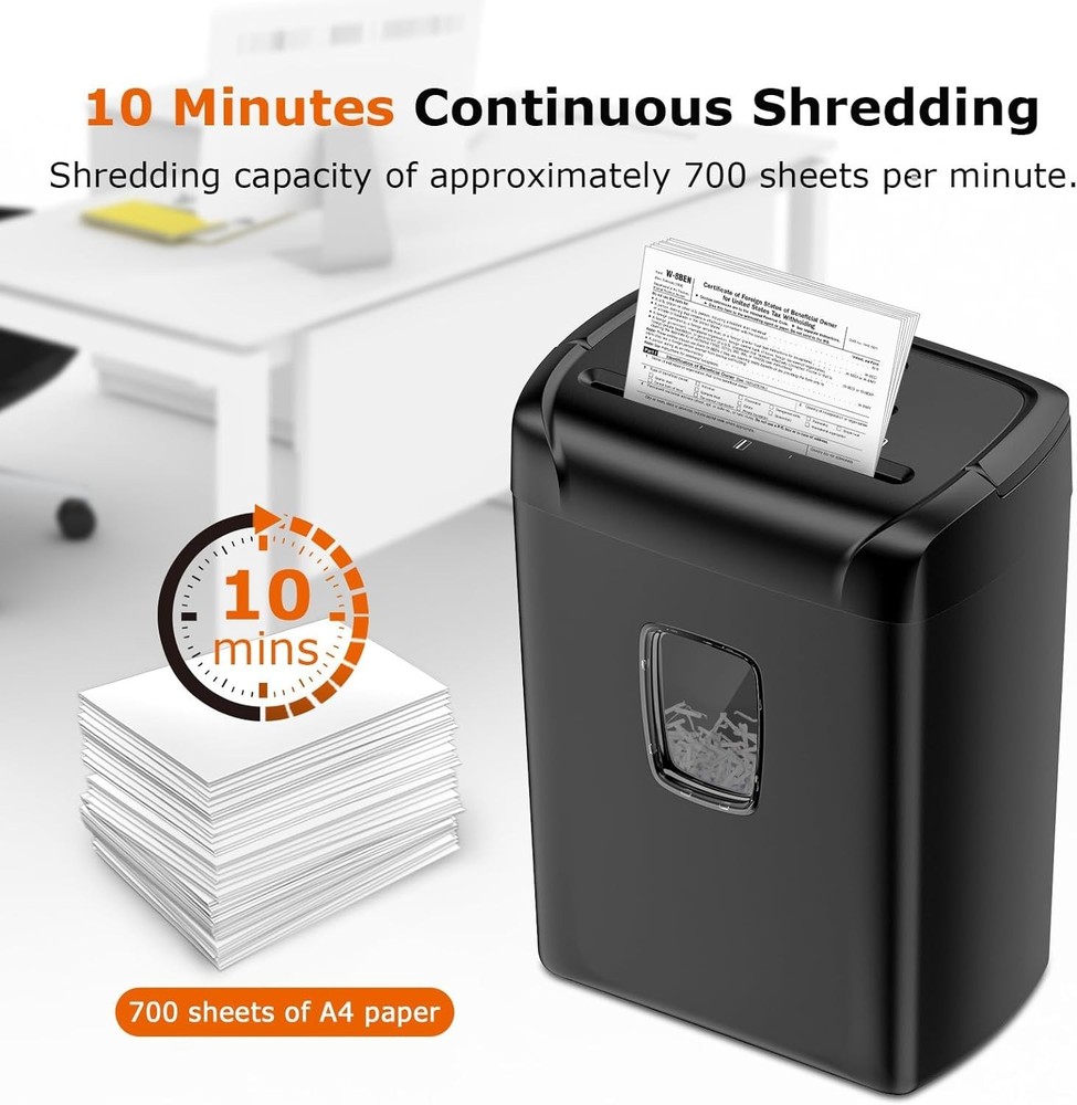 Portable 12-Sheet Office Shredder, High Security