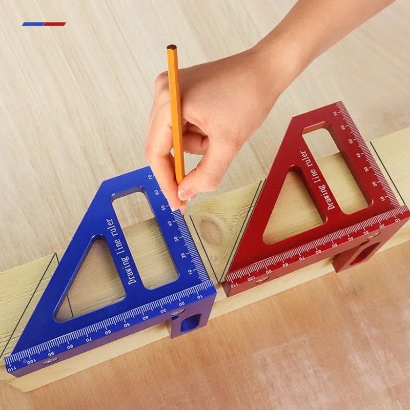 Woodworking Square Protractor Aluminum Alloy Miter Triangle Ruler High Precision