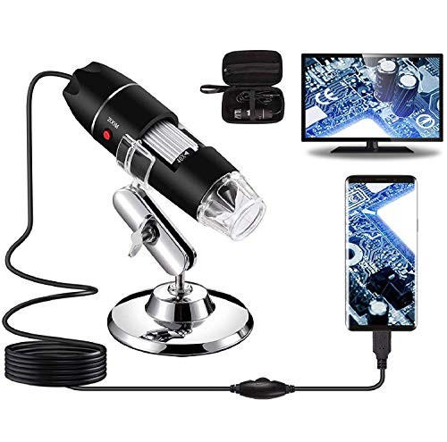 USB Digital Microscope 40X to 1000X, 8 LED Magnification Endoscope Camera with