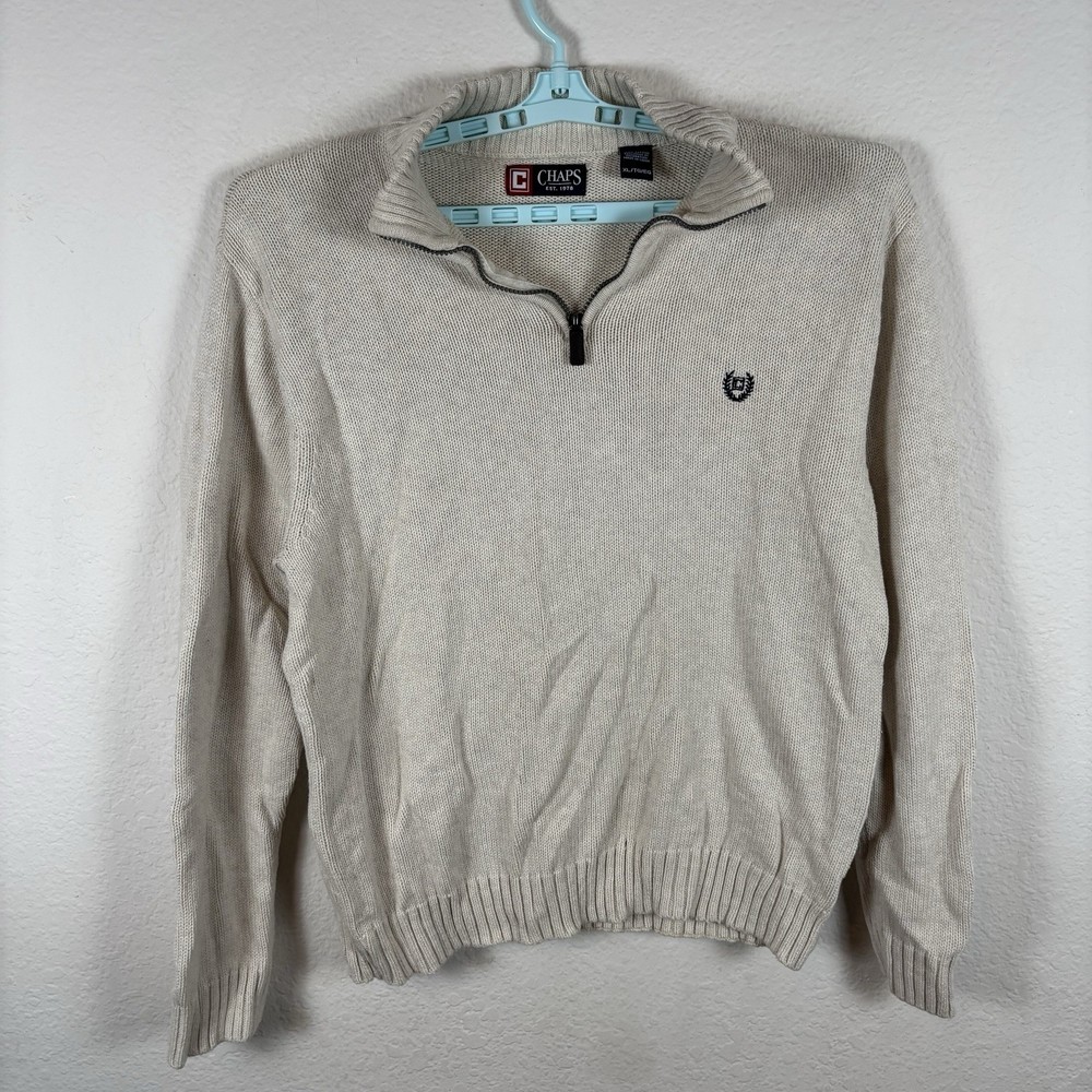 Chaps Mens Sweater Sz XL Long Sleeve Solid Comfy Heavy Pullover Excellent