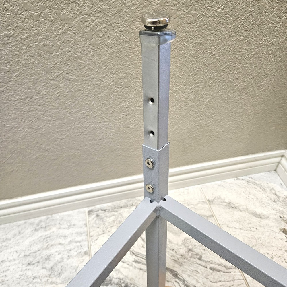 Science Lab Stool, Solid Wood Seat & Steel Frame Adjustable, Gray