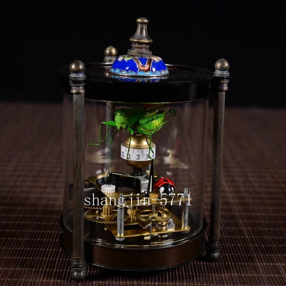 Antique collection Exquisite Brass Glass Mechanical Clock
