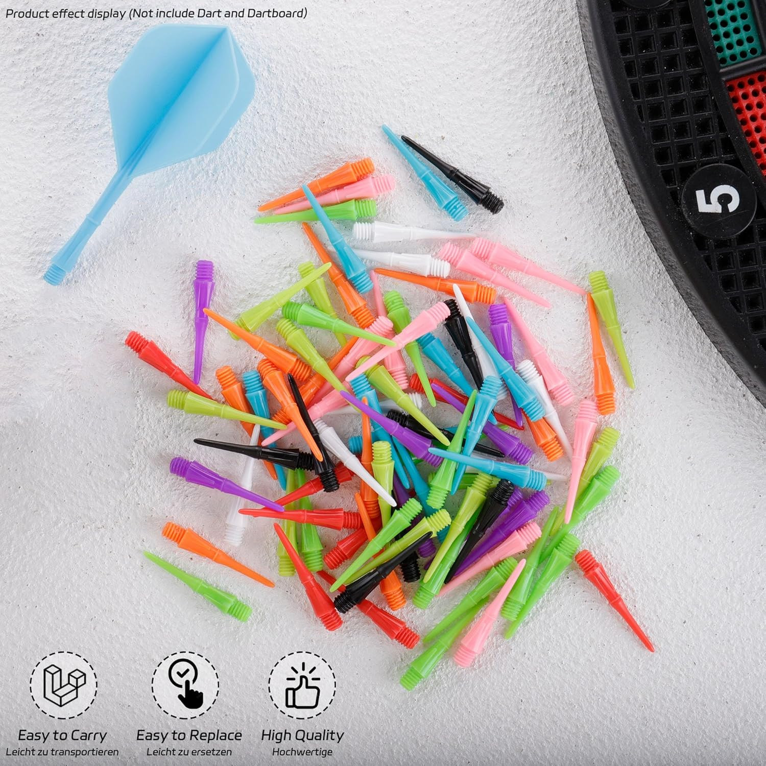 2BA Thread Soft Tip Dart Points - Plastic Dart Tips - 1000 Pack Premium Replacem