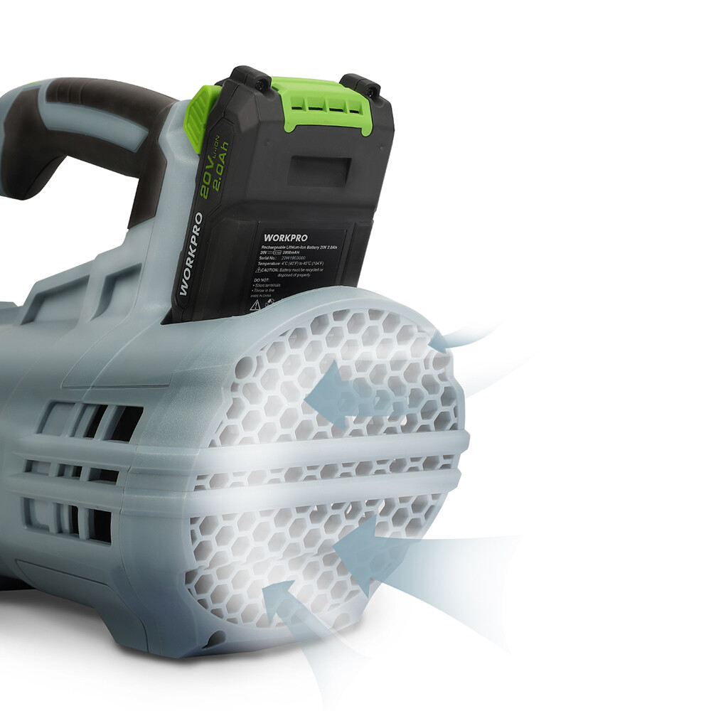 WORKPRO 20V Cordless Leaf Blower 350CFM Powered Blower Sweeper W/Battery Charger
