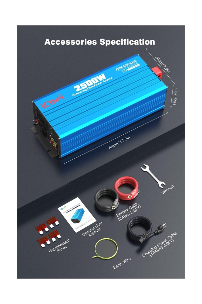 2500W Sump Pump Battery Backup System - Uninterruptible Power Source Pure Sin...