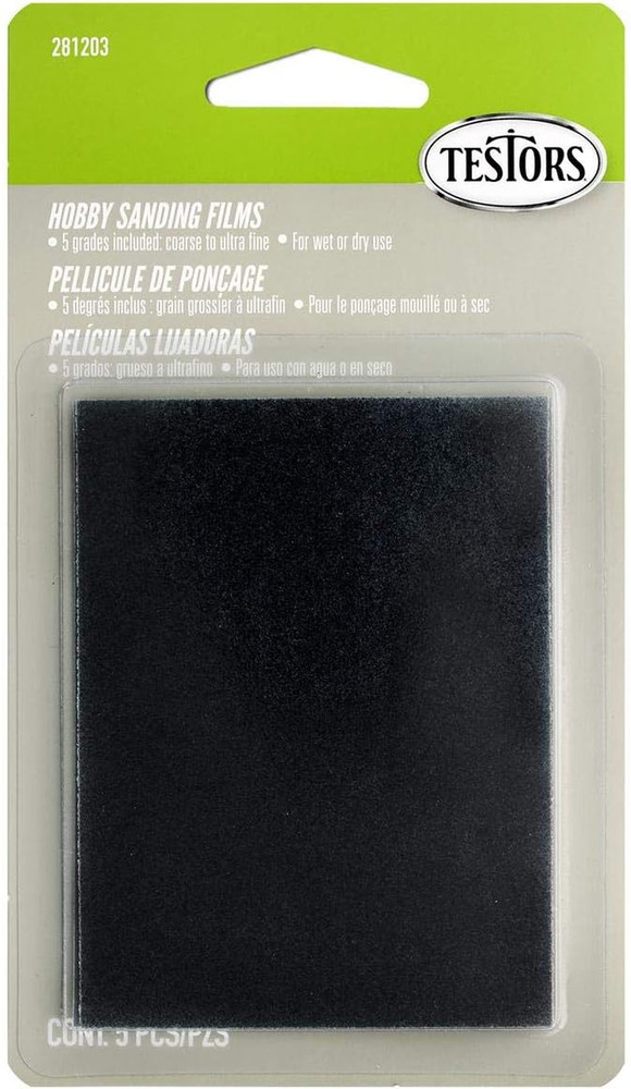 Testor Corp. Hobby Sanding Films, 5 Grades, TES281203