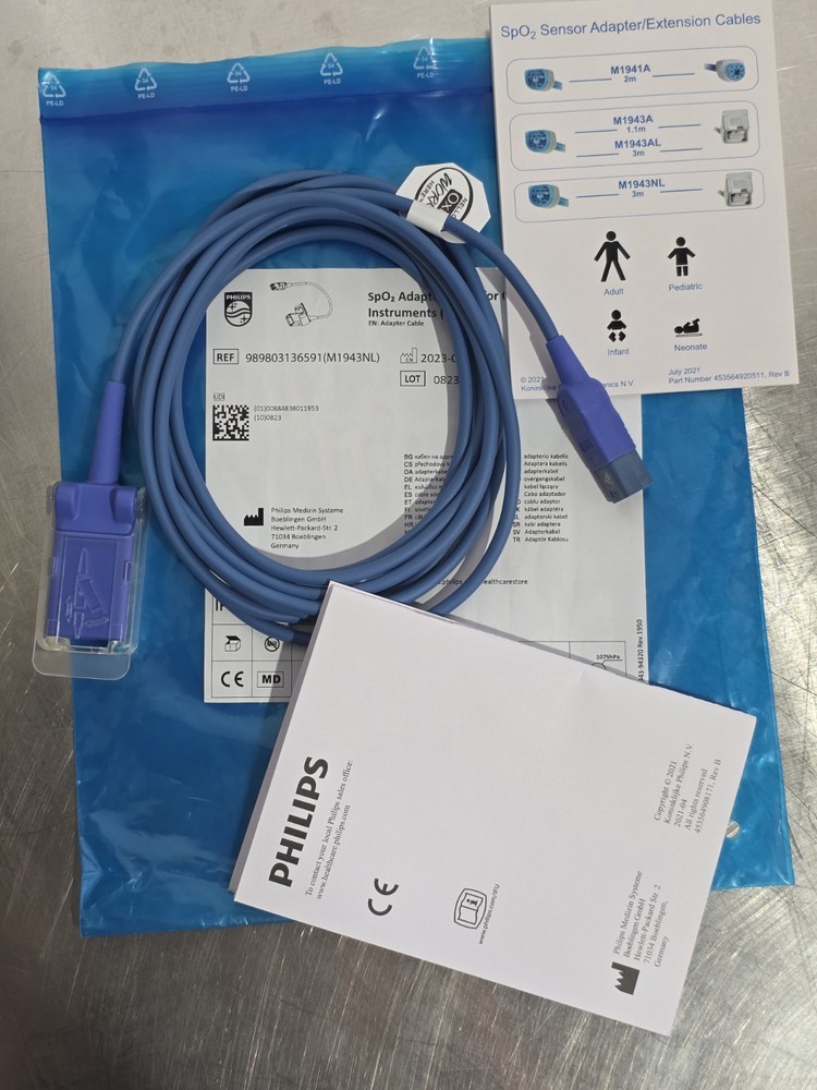 Philips SpO2 Adapter Cable for OxiMax Instruments (3m) M1943NL