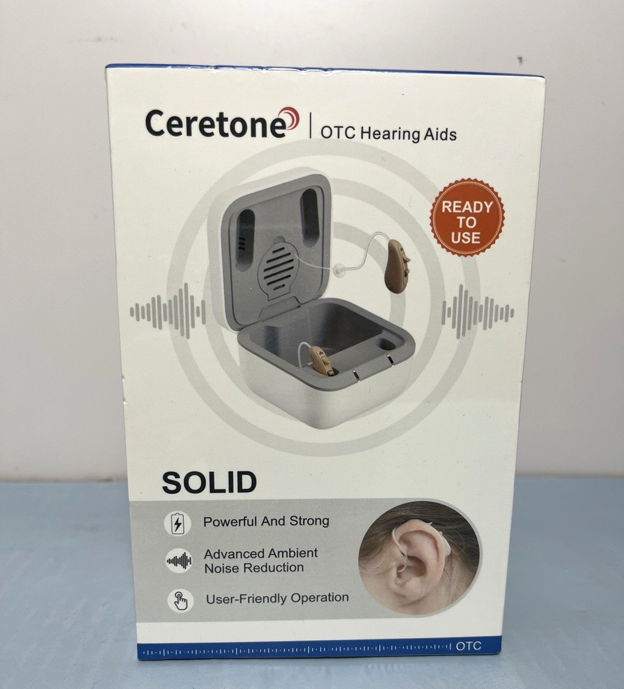Ceretone Solid OTC Rechargeable Hearing Aid - Model: CE-D12BT