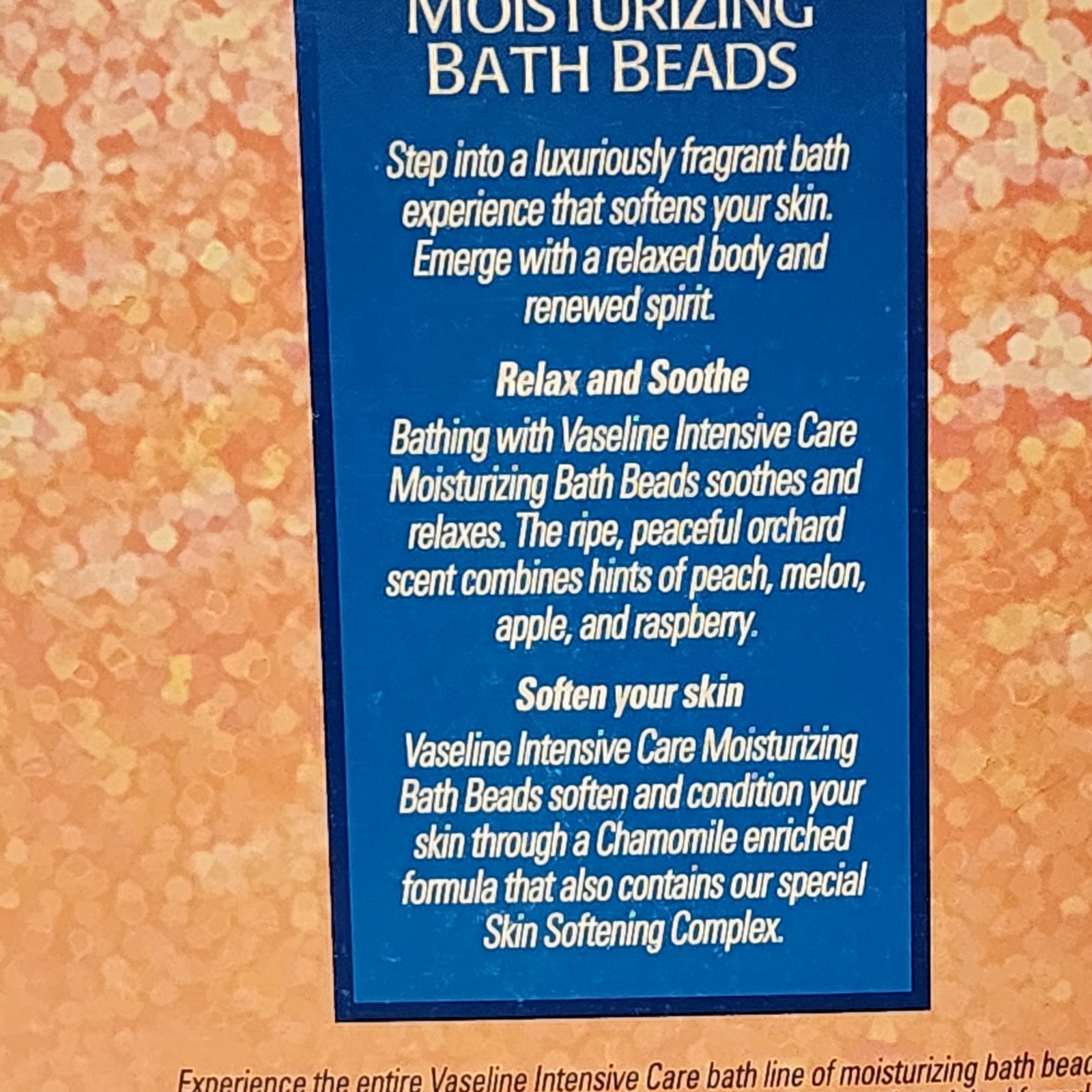 Vaseline Intensive Care Moisturizing Bath Beads PETAL GARDEN ORCHARD Lot Of 3