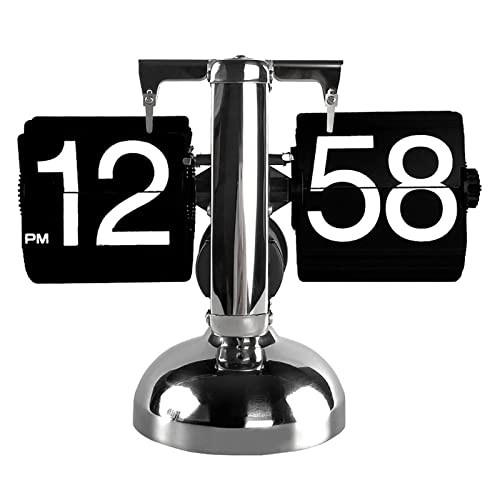 Retro Flip Clock, Cool Split Flap Display Desk Clock, Vintage Auto Flip Table