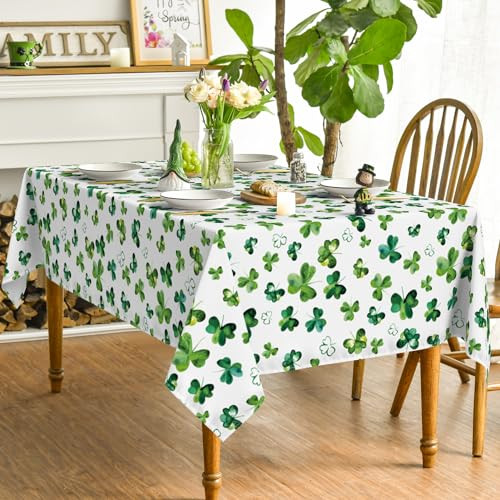 St. Patrick's Day Rectangular Tablecloth 60×104 Inch, Shamrock Irish Clover