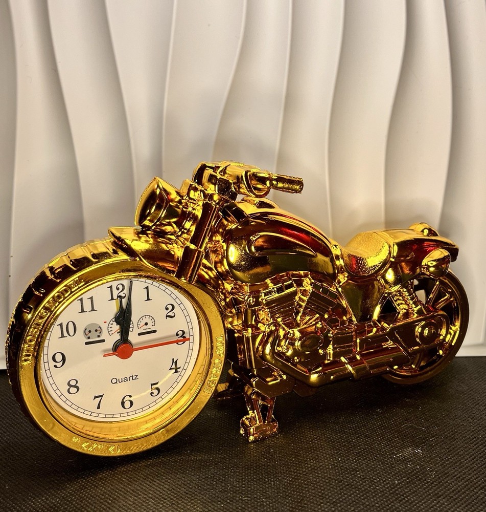 Tabletop or Desk Motorcycle Clock with Alarm.