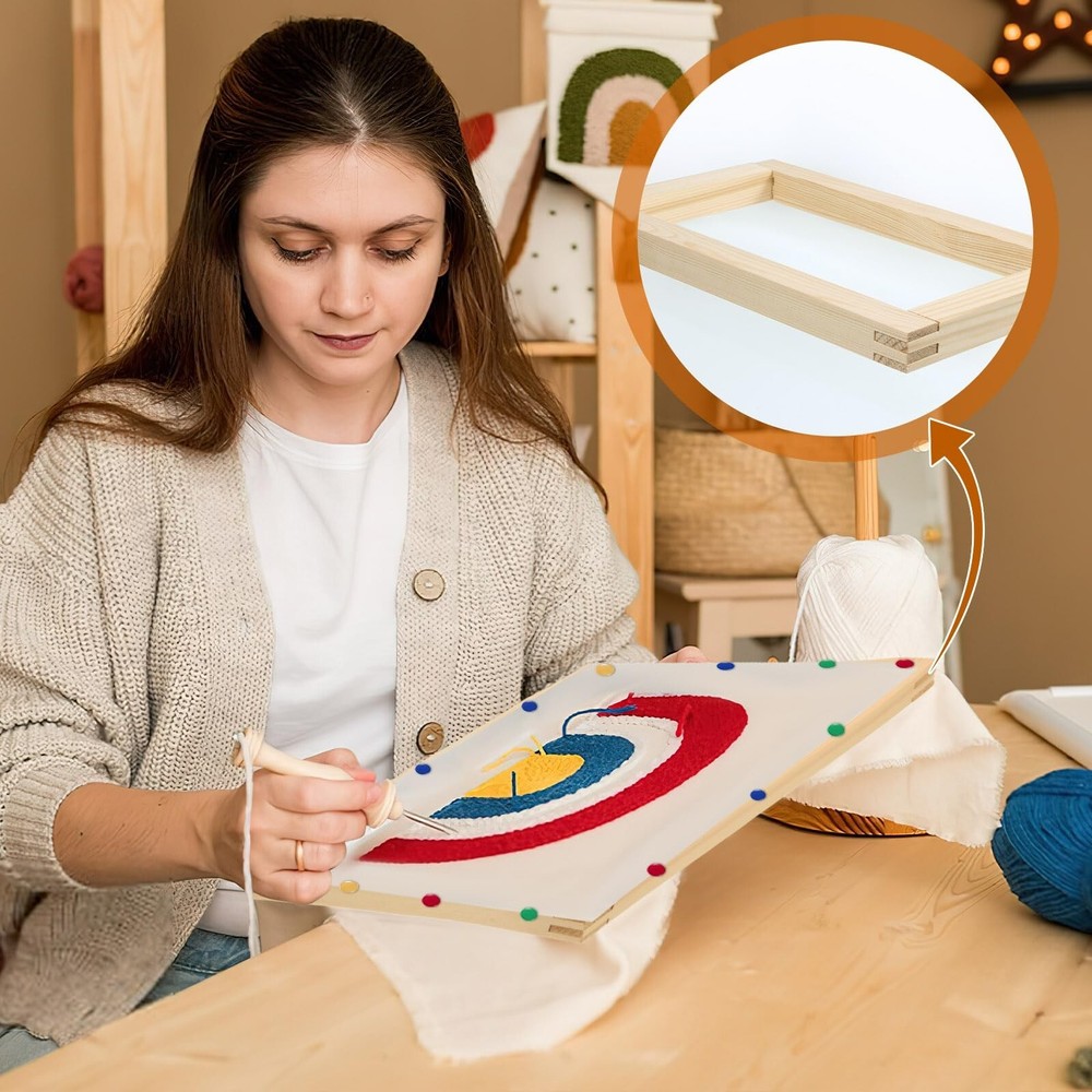 16 Sets Needlepoint Stretcher Bar Set, 8 Sizes Stretcher Bars for Needlework ...