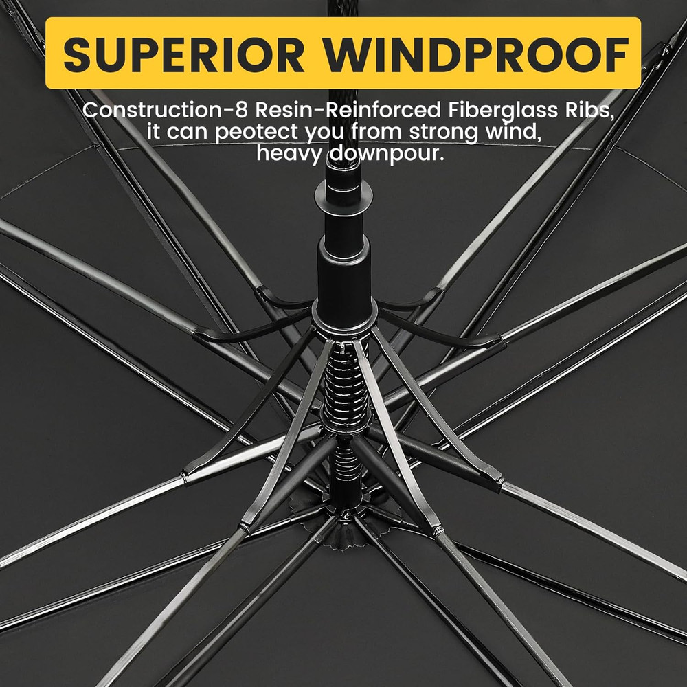 Extra Large Golf Umbrella 62 Inch, Automatic Open Double Canopy Vented Golf Umbr