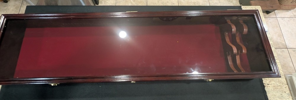 Two Saber Cherry Wood Display Case