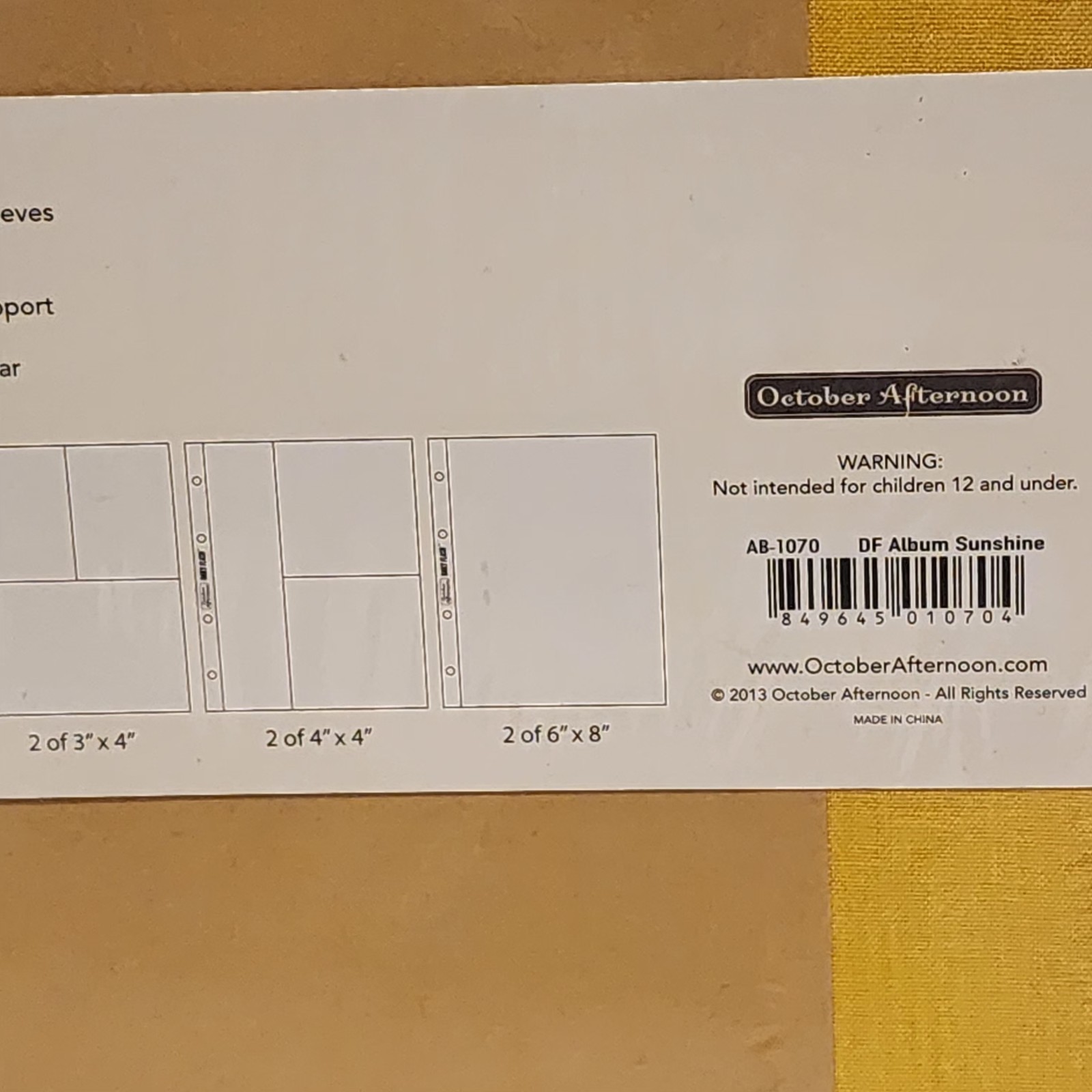 October Afternoon Daily Flash 6x8 D-ring Scrapbook Album Binder -Sunshine Yellow