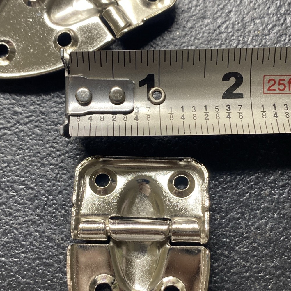 2x, GUITAR CASE HINGES NICKEL, LARGE NO RIVETS