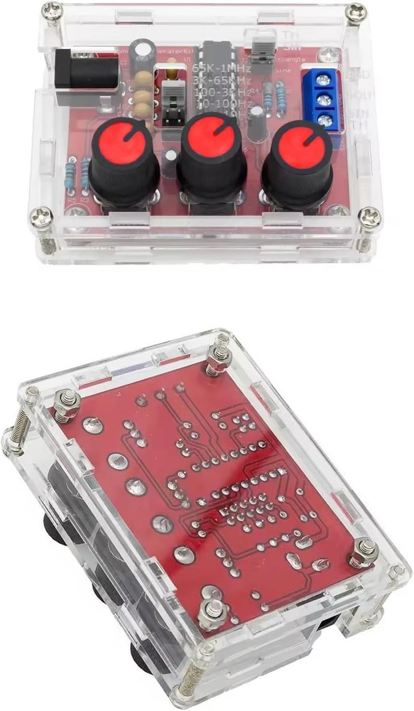 Compact 1Hz-1MHz Function Signal Generator Kit - High Precision for DIY Projects