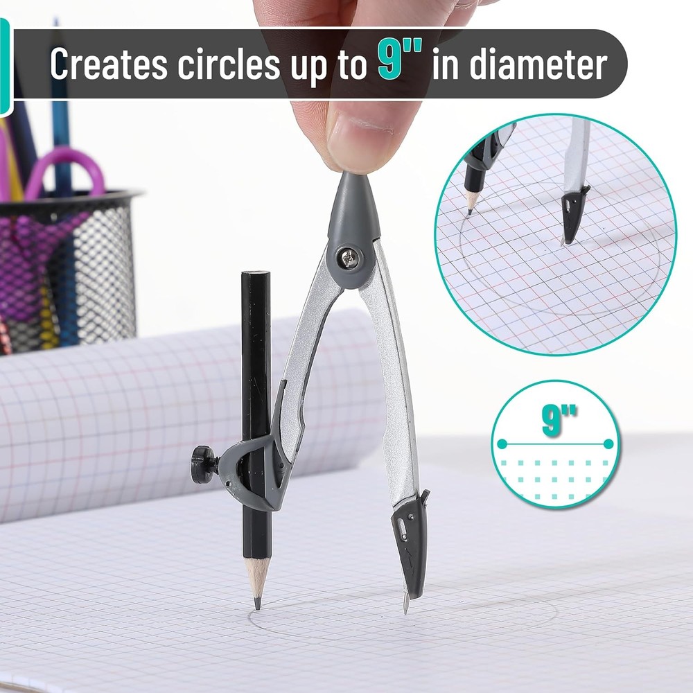 Mr. Pen- Compass for Geometry, with Pencil, Drawing Drawing...