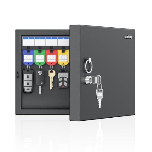 16 Keys Wall Mount Key Lock Box - Car Key Organizer with Writable Racks & Tags,