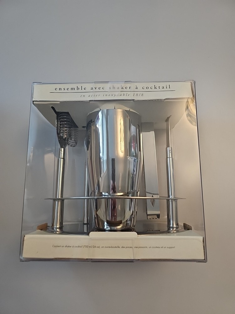 NIB Pier One Stainless Cocktail Shaker Set