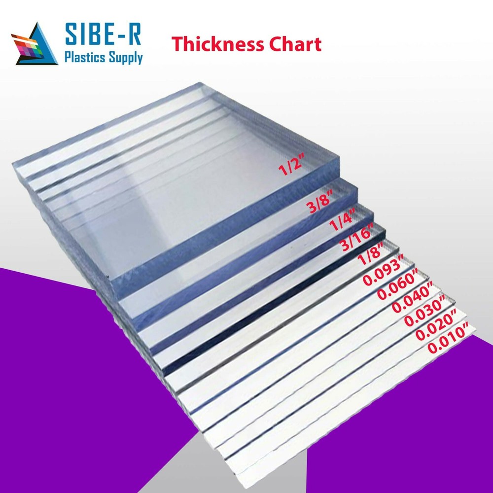POLYCARBONATE CLEAR PLASTIC SHEET 1/8" X 5" X 5" *