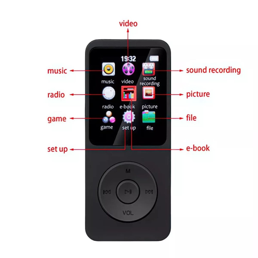 MP3 Player BT 5.0 HD Screen Display HiFi Lossless Audio Multi-function Equipment