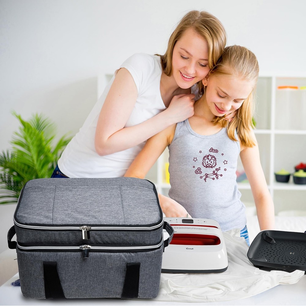 Double-Layer Carrying Case Compatible with Crict EasyPress 2 12"x10" and 9"x9...