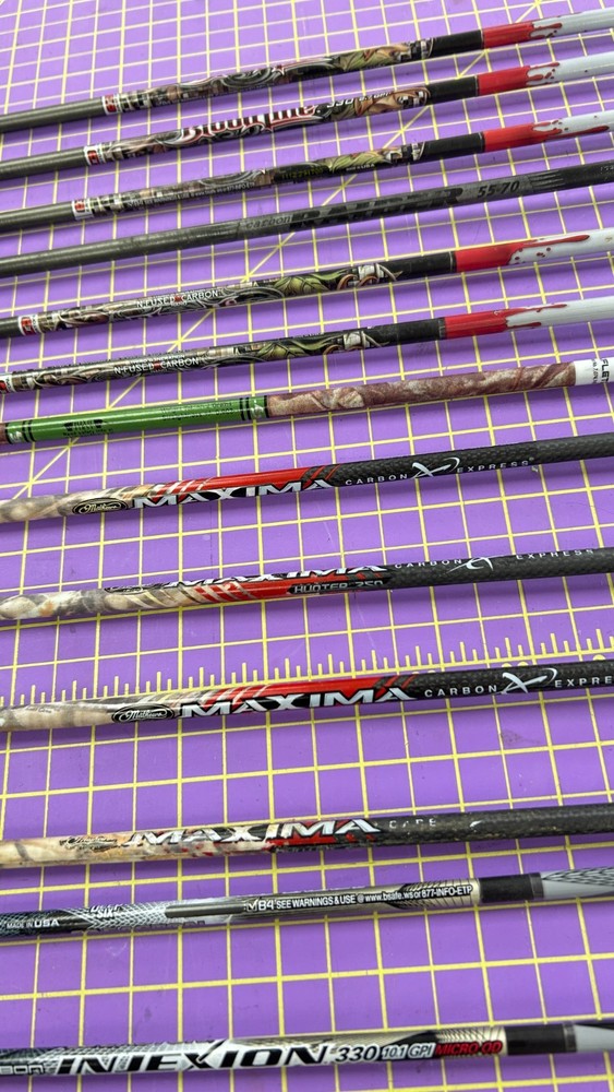 Archery arrows shafts mixed batch