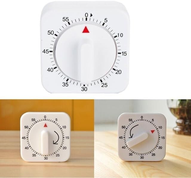2Pcs Kitchen Cooking Timer Clock Mechanical Alarm 60 Minutes Count Down Counter