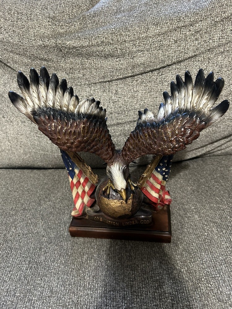 One Nation Under God Eagle With American Flags