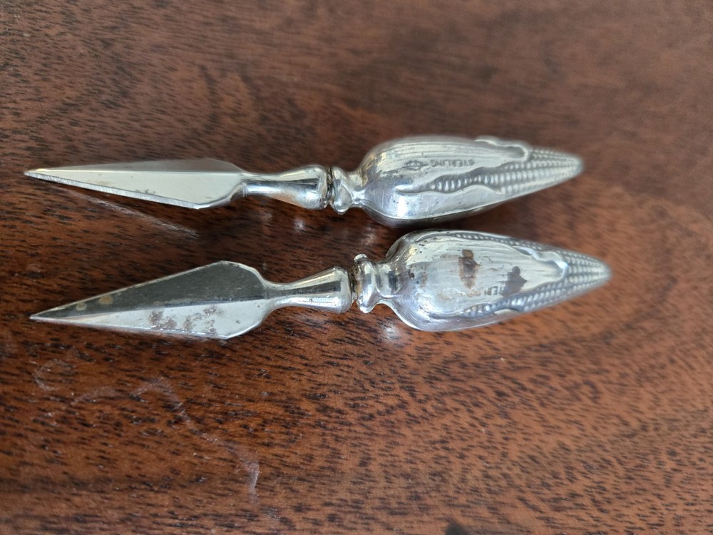 ONE SET OF TWO WEBSTER STERLING SILVER CORN COB HOLDER