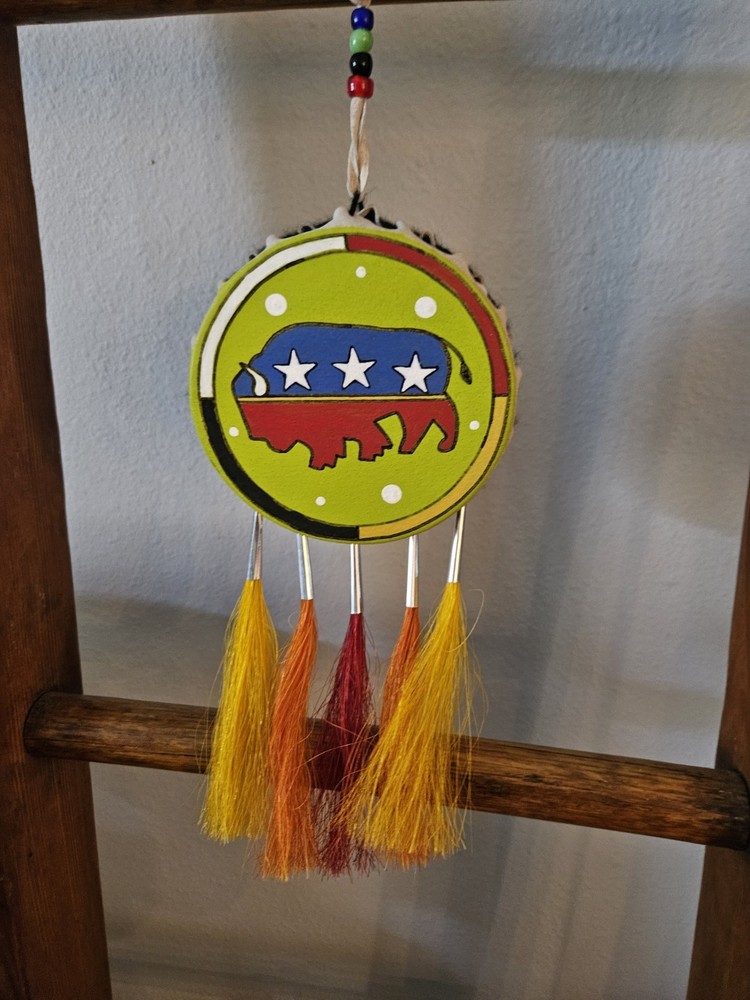 NATIVE AMERICAN "style" drum ornament - NICE