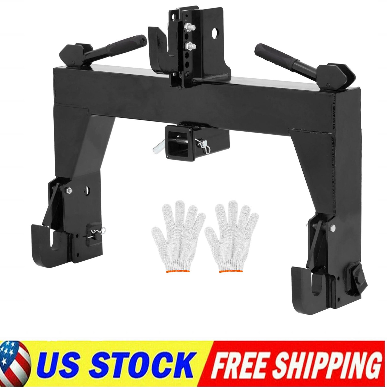3000 LB Steel 3 Point Quick Hitch W/ 2" Receiver Hitch For Category 1 Tractors