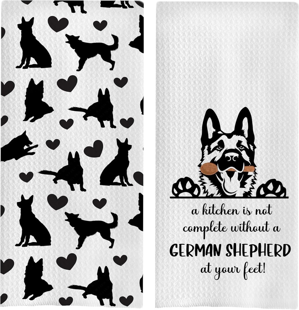 German Shepherd Dish Towels Set - Funny Small,