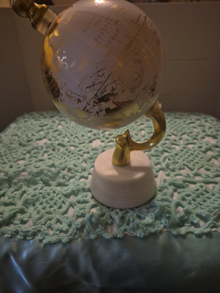 Gold Aluminum Globe with Marble Base