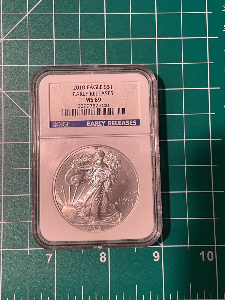 2010 Silver Eagle - Early Release - NGC MS 69 -  Beautiful Gem 1oz Silver Eagle