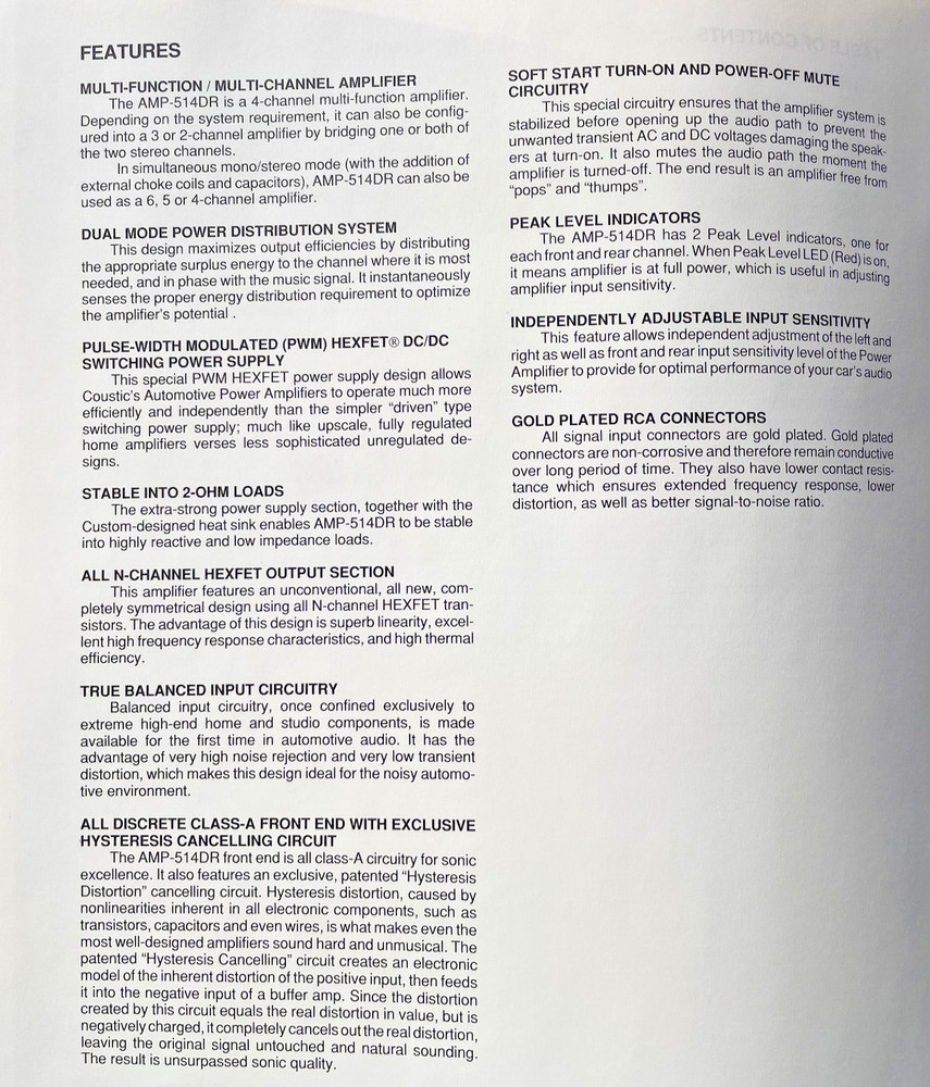 Design Reference Coustic AMP-514DR 4-Channel Multi-Function Amplifier, NOS #238