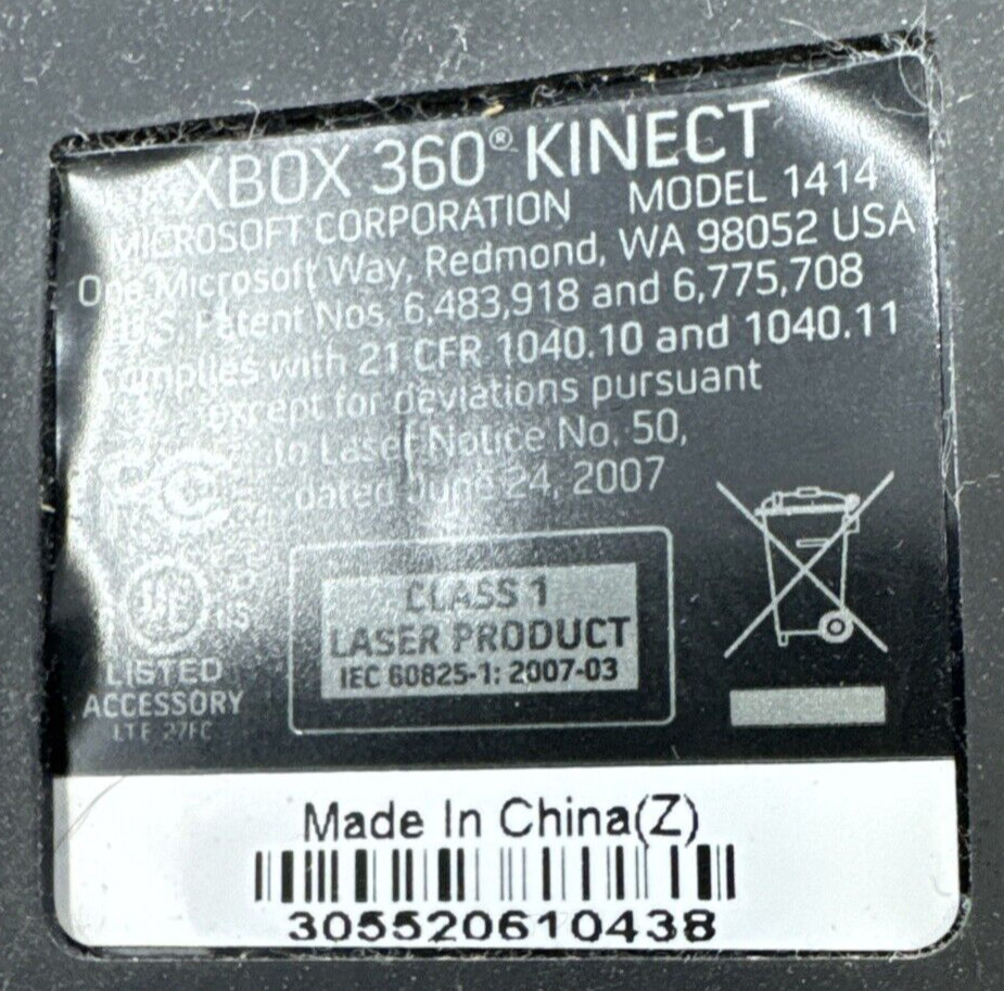 Microsoft Xbox 360 Kinect Sensor Bar with 2 Games Bundle TESTED WORKING